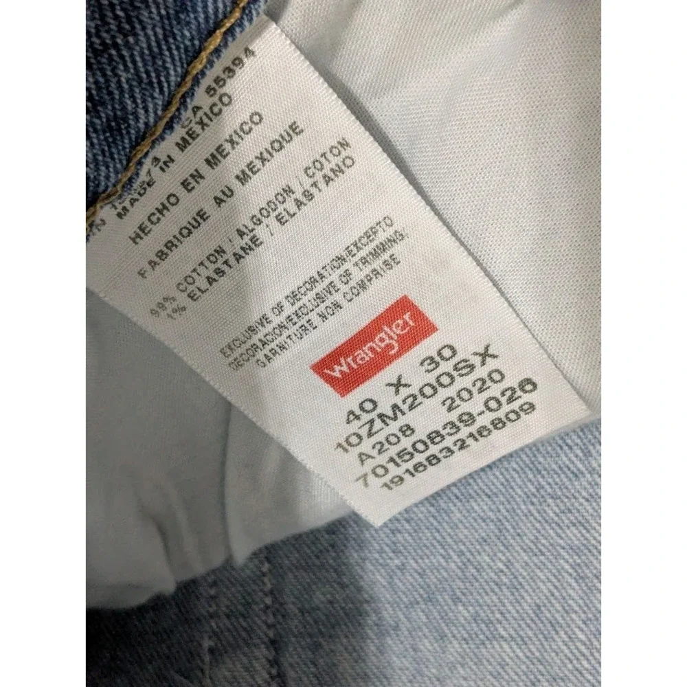 Wrangler Authentics Mens Straight Leg Jeans Blue Denim 40x30 Medium Wash